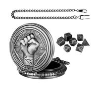 Générique Custodia a in metallo, porta tasca a, orologio da tasca incisa Gear, in metallo portatili con custodia per orologio da tasca, accessorio per giochi di ruolo per ragazzi