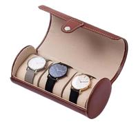 Générique Custodia da viaggio per orologi - Custodia da viaggio a 3 scomparti | Custodia da viaggio per orologi | Espositore per orologi | Orologio in pelle PU | Custodia da trasporto con cinturino da