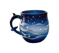 Générique Cute Coffee Mug - sea color Animal Print Cup, Decorative Dolphin Wave Glass, Fun Present Idea, Elevates Drink Presentation for Hot or Cold Beverages, Blue Trasparent, 4,72 x 3,15 x 3,35