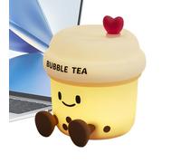 Générique Cute Night Light Touch Control Milk Tea Home Decorations Adjustable Brightness Bedside Lamp for Kids Girls Boys Living Room Bedroom Bathroom Nursery Reading Corner Apartment College Dorm