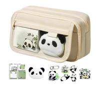 Générique Cute Panda Case, Pencil Pouch, Ampia Capacity Storage, Smooth Zipper Closure, Soft Sturdy Fabric, Perfect for School Supplies and Organizing Pens Or Pencils at Home Or Class, Creamy, Se