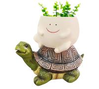 Générique Cute Vasi per piante, Riding Turtle Shape Cute Plant Pot Resin Water | Decorative Turtle Riding Planter | Garden Decor Planter for Home Living Room Yard Terrace Courtyard Porch