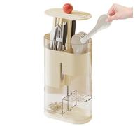 Générique Cutlery Holder | Silverware Caddy | Utensil Caddy | Multi-Function Organizer | Utensil With Dividers and Drain Tray Separated Compartment Storage Basket For Kitchen Counter Home Cabinet