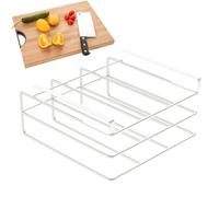 Générique Cutting Board Holder - Lid Holder | Under Shelf Storage Solution for Pan Lids and Cutting Boards, No Drilling Under Cabinet Storage For Kitchen Organization, Kitchen Utensils