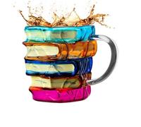 Générique da caffè a forma di libro | 350 ml Decorazione da ufficio in multicolore a forma di libro, Tazze da caffè da campeggio - per esterni, escursionismo, tè Whisky birra, feste
