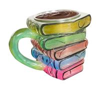 Générique da caffè con libri dipinti in 3D - da caffè a libro colorata fatta a mano, resistente alle alte temperature, accessorio da cucina per tè e per la