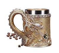 Générique da caffè Drago - da birra in rilievo vintage a forma di drago | da caffè in ceramica dal design fresco, regalo per gli amanti della asiatica, uomini e donne,