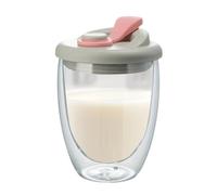 Générique da caffè trasparente con lisci, 350 ml, doppia parete in