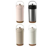 Générique da viaggio in ceramica da 500 ml - Leakproof Portable Water Bottle with PP Handle | Cream White Ceramic-Lined Stainless Steel Tumbler for Hot or Cold Drinks, Ideal for Outdoor