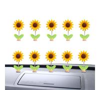 Générique Dancing Sunflower for Car 10 Pezzi Auto Ornament Pack