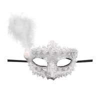 Générique Danza Mezza Viso per Donne Trucco Artistico Dipinto con Polvere Dorata Accessorio Elegante per Festa e (White, One Size)
