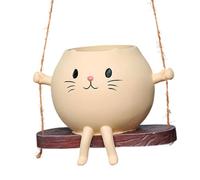 Générique Decorative Plant Planter for Indoor Outdoor Living Room Patio Balcony Porch | Swing Face Pot - Cat Rocking Chair Resin Outdoor Flower Vasi | Adorable Planter Decorative Containers Home