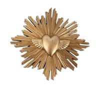 Générique Decorazione da parete Ex-voto Cuore Alato, Sole, Dorato, 14,5 x 13,5 cm