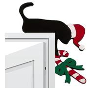 Générique Decorazione Della Cornice Della Porta Di Natale - Legno, Ferro 18-20 Cm | D-u Angolo di Babbo Natale | Ornamento del Po-RTE in Legno Di No-el per La Porta, La Finestra E