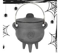 Générique Decorazione di Halloween Calderone | Grande secchio di calderone da con coperchio e maniglia, calderone nero bollitore Halloween per caramelle per decorazioni di Halloween o