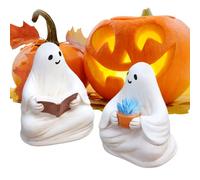 Générique Decorazione fantasma,Statuetta fantasma in resina che legge un libro per giardino - scultura in miniatura decorativa per giardino tavolo Perron