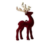 Générique Decorazione natalizia renna in resina statuetta renna di natale interni animali in miniatura foresta espositore in metallo per l'inverno decorazione di festa ornamenti renna cervi