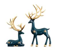 Générique Decorazione natalizia renna in resina statuetta renna di natale interni decorazione festa animali in miniatura foresta ornamenti renna cervi espositore in metallo per l'inverno