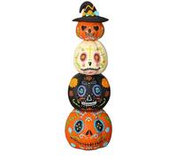 Générique Decorazioni di Halloween, 4 Pezzi Tavolo Decorazione Resina Spaventoso Pumpkin Day of The Dead - Ornamento Da Ufficio per Le Feste Chare-Chapeur Da Giardino | Scultura Impilata Sall