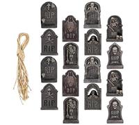 Générique Decorazioni in pietra tombale, decorazioni di pietra tombale del cimitero con segno RIP spaventoso | Etichette da corte multifunzionali per feste, pendenti in Pier