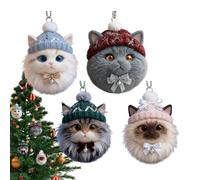 Générique Decorazioni per feste a forma di gatto - Espositore da appendere in acrilico, decorazione per albero stagionale a doppio lato per un'installazione, costruzione in acrilico per un