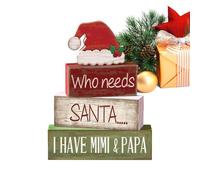 Générique Decorazioni Per Vassoio A Piani Di Natale | 4 Pezzi Cappello Di Santa in Legno - Pezzo Padrona di Natale Vassoio Tavoli Tavolo - per Mensola Cucina Camera Da Soggiorno Fattoria