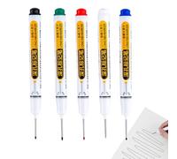 Générique Deep Hole Marker - Penna impermeabile 13,7 cm | Costruzione a penna, lungo Nip Drill Marker | Colorful Waterproof Carpenter Pens For Wood Metal Glass Bathroom Industrial Home Use