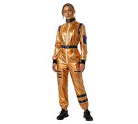 Générique Deguisement Astronauta Uomo Costume Astronauta Per Uomo Tuta Spaziale Argento, Vestito Da Pilota Per Cosplay, Feste Costume Da Discoteca Tuta In Metallo Lucido