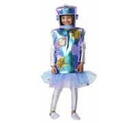 Générique Deguisement Bambino Alieno con Cappuccio per Halloween Carnevale e spettacolo panoramico con Stampa Alien Deguisement Bambino Halloween