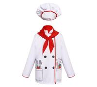 Générique Deguisement Bambino Cuoco Cosplay per Rientro Halloween Festa travestita E Spettacolo Materno con Grembiule E Cappello per 3-14 Anni Deguisement Bambino T443