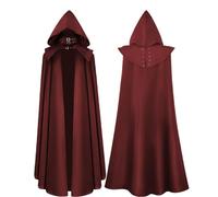 Générique Deguisement Halloween Mantello Con Cappuccio Medievale Gotico Cappotto Lungo Tincea Halloween Diavolo Stregone Vestito Costume Halloween