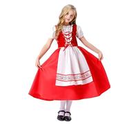 Générique Deguisement Halloween Ragazza Cappuccetto Rosso Vestito Medievale per Racconto Rule Play E Festa Travestita per 5-12 Anni Deguisement Principessa Ragazza