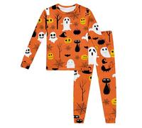 Générique Deguisement Halloween Ragazzo Pigiama Zucca Fantasma per Ragazzo Costume Notte Confortevole Abbigliamento Casa Costume Carnevale Uso 2-8Y