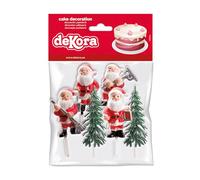 Generique - Dekora - Kit di Natale per Decorazioni Torta - Abeti e Babbo Natale
