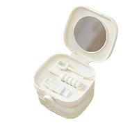 Générique Dentatura Soaking Container, Dentatura Bath Containers with Mirror, Teeth Protection Cover, Cleaning Tool Set, Sturdy and Portatable, Ideal for Teen, Elderly, Travel, Night Guard, bianco, Se