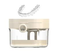 Générique Dentatura Soaking Container, Dentatura Bath Protective Cover, 3,62 x 2,8 in Cleaning Tool Set Mirror, Teeth Care Storage for Teen Girl, Boy, Child, Elderly, Travel, Night Guard, bianco, Se