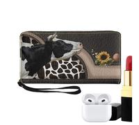 Générique Design unico a portafoglio | Everyday Use Wallet | Women's Accessory, Compact Card Holder, Fun Cow Print Accessory, Lightweight Money Holder, Chic Wallet for Women, Cow Pattern Wallet, b, Se