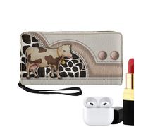 Générique Design unico a portafoglio | Everyday Use Wallet | Women's Accessory, Compact Card Holder, Fun Cow Print Accessory, Lightweight Money Holder, Chic Wallet for Women, Cow Pattern Wallet, a, Se