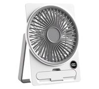 Générique Desk Fan, USB Charging Fan for Desk, Slim Card Design Six-Speed Cooling Appliance with LCD Display for Bedroom, Dorm, Study Room, Beach, Camping, 5,71 x 1,57 x 7,09 pollici