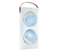 Générique Desktop Cooling Electric Fan, 3-Speed Tabletop Air Circulator with Heads, 1200 mAh Ricaricabile Battery Cooler for Hot Weather in Dorm, School, Camping, Beach, Picnic Use