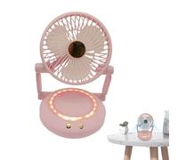 Générique Desktop Fan, portatile pieghevole Cooling Fan, 6.69-Inch Pace-Saving Design Led Lights Quiet, Oscillating Desk Cooler for Apartment, Camping, Outdoor, Abs Material