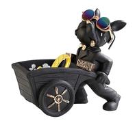 Générique di caramelle animali in resina, ciotola per il tavolo d'ingresso,Resin Dog Figurine Candy Bowl | Cane che tira un carrello concetto di carrello.