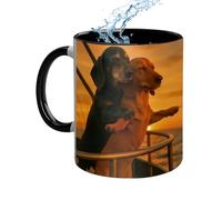 Générique di coppia bassotto - da caffè divertente per cani da 325 ml con manico facile da tenere per momenti simpatici regali per coppie, amanti dei cani, bevande al succo di lai