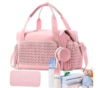 Générique Diaper Bag, Ampia Capacity Tote, Essentials Organizer, Includes Pacifier Case, Waterproof and Quality, 17,72 x 9,06 x 11,81 Inches Multi-Pocket Storage, Ideal for Everyday Use, Rosa