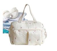 Générique Diaper Tote, Flower Pattern Weekender Shoulder Bag with Multiple Compartments, Stylish Travel Diaper Bag for Moms and Dads, Essentials Organizer for Travel Work Gym School Hospital Vacation