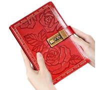 Générique Diario intimo con serratura | Taccuino B6 con password | 224 pagine in pelle rosa copertina rigida a righe per adolescenti adulti, viaggi, compleanno, Natale, scuola