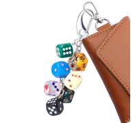 Générique Dice Keychain, Purse Charm Pendente, Fashion Accessory with Mini Dice Design, Metal Key Ring, 1PC for Wallet, Backpack, Travel, Phone, Gift for Friends, Family