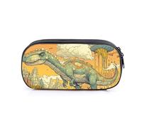 Générique Dinosaure, scatola portaoggetti per forniture scolastiche, grande capacità, con design a piani, apertura a 180°, scomparti multipli, dinosauro astuccio per matite (C), F, Casuale