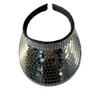 Générique Disco Ball Hat Mirror Visor Adjustable Party Festival Cap | Summer Sun Visors Hat Summer Cap Visors, Dj Club Stage Bar Party Holiday Decoration