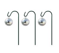 Générique Disco Ball Plant Hanger - 3 pezzi Disco Ball Garden Stakes | Silver Reflective Waterproof Glitter, Gardens Discco Balls for Outdoor Courtyard Garden Patio Lawn Pathway Balcony